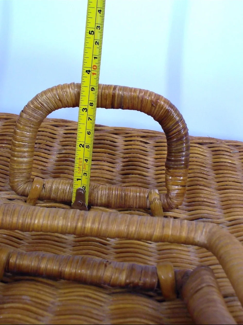 Vintage Wicker Picnic Basket Set with Dish Set - RARE Antique 18 PIECES
